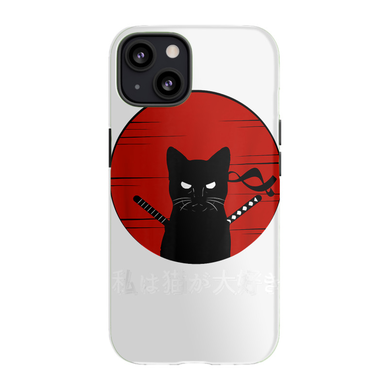 I Love Cats Japanese Sunset Samurai Cat Kitten Lover T Shirt Iphone 13 Case | Artistshot