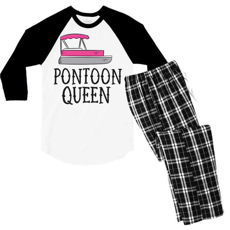 Funny Pontoon Queen Girl Boat Pontoon Sweatshirt Men's 3/4 Sleeve Pajama Set | Artistshot