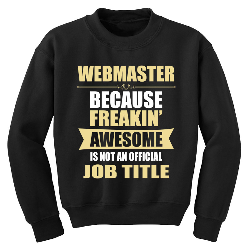 Webmaster Because Freakin' Awesome Isn't A Job Title Youth Sweatshirt | Artistshot