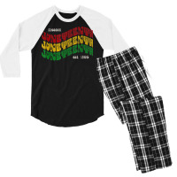 Juneteenth 1865 Black History Gifts Retro Vintage Wavy Text T Shirt Men's 3/4 Sleeve Pajama Set | Artistshot