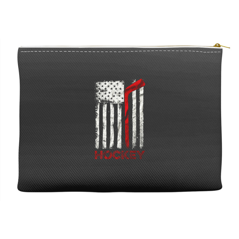 Usa Flag Hockey, American Team Hockey Usa Flag, Usa Hockey Fan, Usa Fl Accessory Pouches | Artistshot