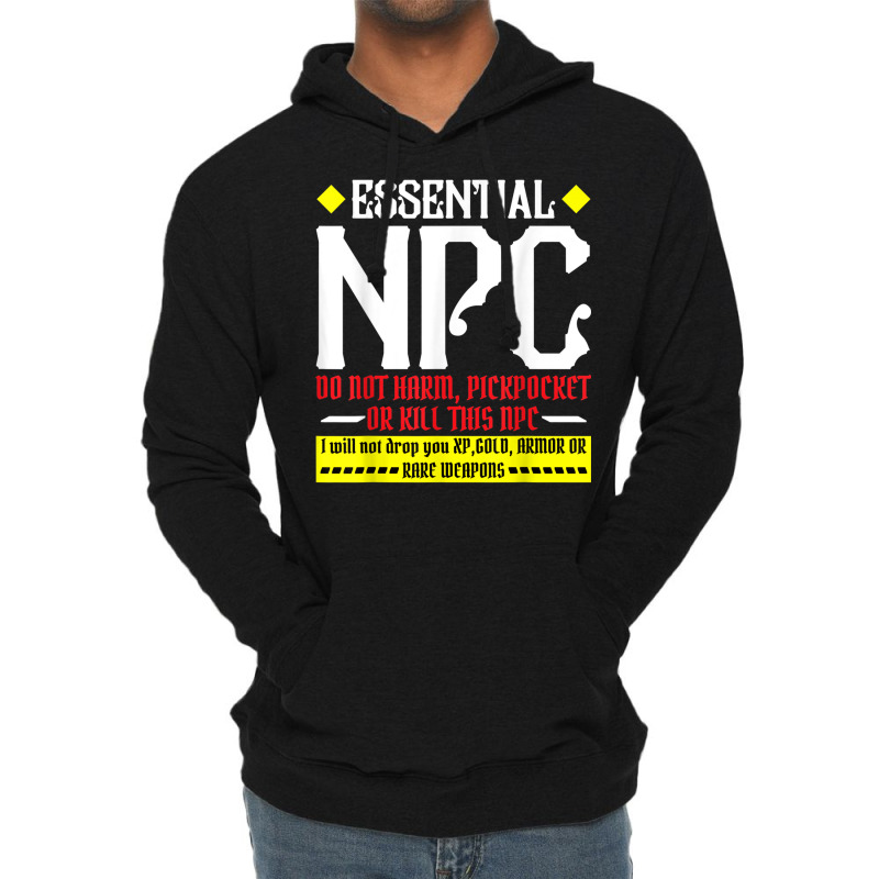 Funny Gamer Tee Shirts Tshirt Funny Essential Npc Do Not Har Lightweight Hoodie | Artistshot