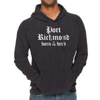 Port Richmond Born & Bred Philly Neighborhood Philadelphia Long Sleeve Vintage Hoodie | Artistshot