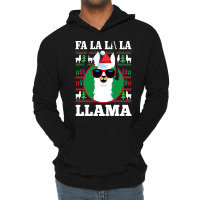 Fa La La Llama Ugly Christmas Long Sleeve Shirt Lightweight Hoodie | Artistshot