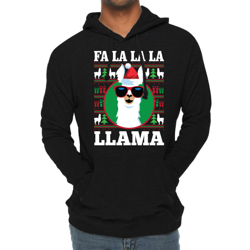 Fa La La Llama Ugly Christmas Long Sleeve Shirt Lightweight Hoodie | Artistshot