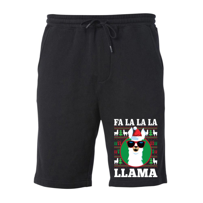 Fa La La Llama Ugly Christmas Long Sleeve Shirt Fleece Short | Artistshot