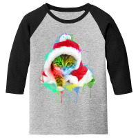 Merry Christmas Cat Youth 3/4 Sleeve | Artistshot