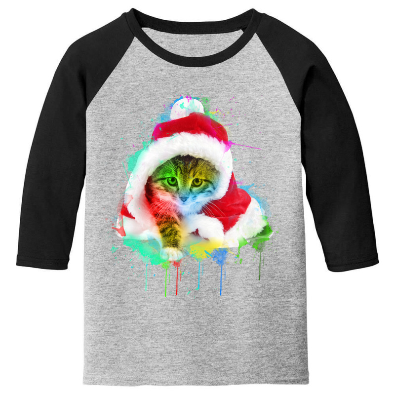 Merry Christmas Cat Youth 3/4 Sleeve | Artistshot