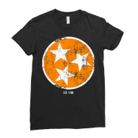 Tennessee Shirt State Flag Orange & White Vintage Est. 1796 Ladies Fitted T-shirt | Artistshot