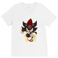 Black Super Hedgehog Running Forward V-neck Tee | Artistshot