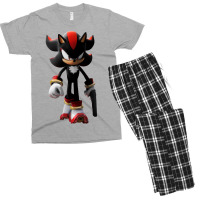 Black Hedgehog Holding A Gun Men's T-shirt Pajama Set | Artistshot