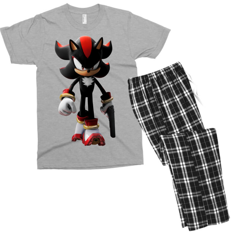 Black Hedgehog Holding A Gun Men's T-shirt Pajama Set | Artistshot