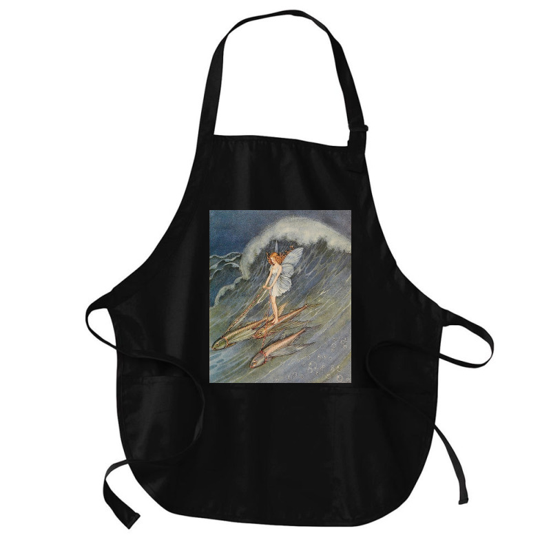 Flower Fairy On A Wave Medium-length Apron | Artistshot