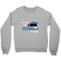 Have No Fear Estonian Is Here Distressed Crewneck Sweatshirt | Artistshot