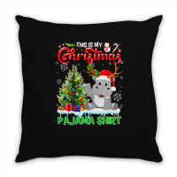 Hippopotamus This Is My Christmas Pajamas Hippopotamus Santa Reindeer  Throw Pillow | Artistshot