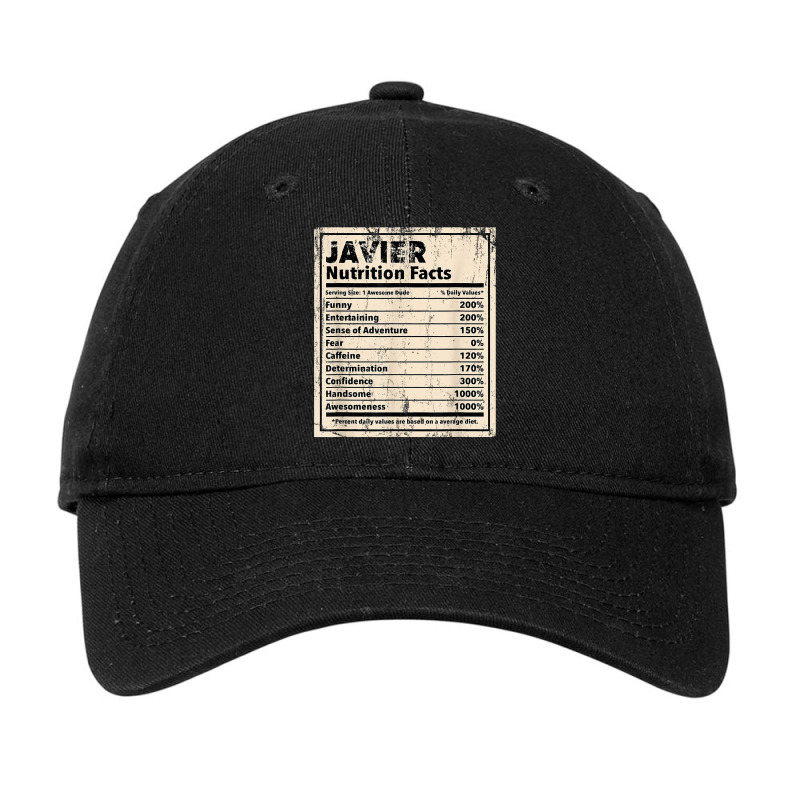 Javier Nutrition Facts Funny Name Humor Nickname T Shirt Adjustable Cap by spizerrleppleq | Artistshot