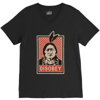 Disobeyy Native American Face Portraitt Anti Colonisation Mexico Usa P V-neck Tee | Artistshot