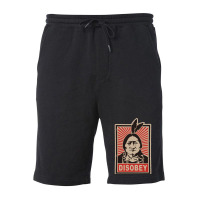 Disobeyy Native American Face Portraitt Anti Colonisation Mexico Usa P Fleece Short | Artistshot