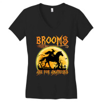 Horse Brooms Are For Amateurs Horse Riding Lovers Halloween 465 Riding Women's V-neck T-shirt | Artistshot