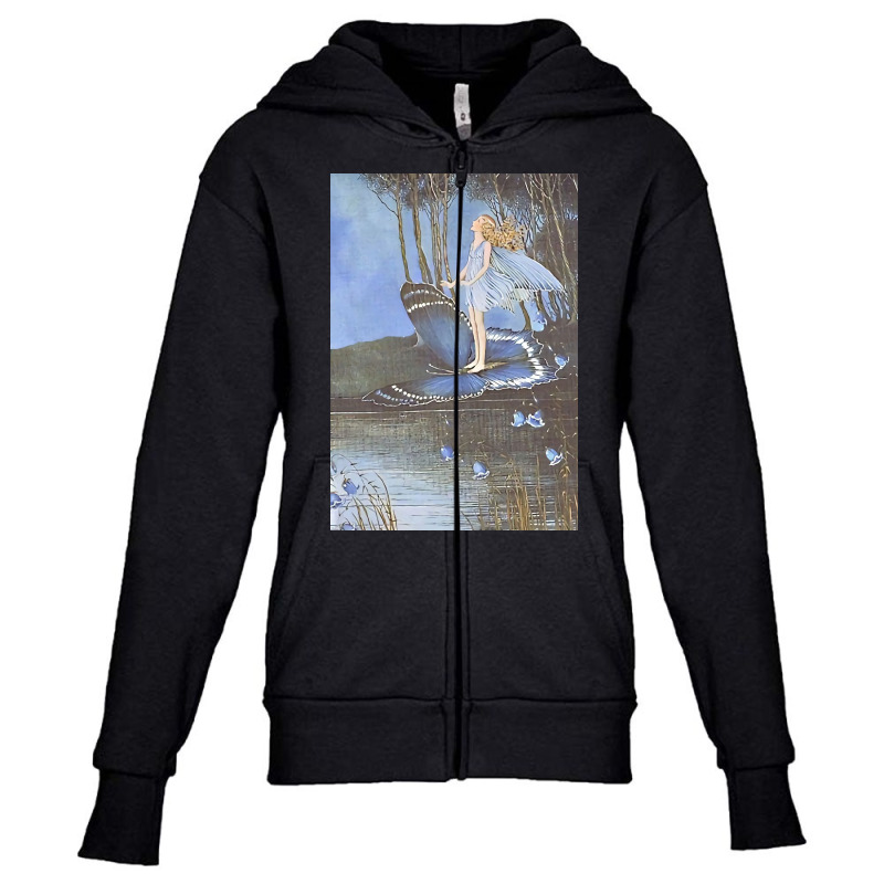 Flower Fairy On A Butterfly Youth Zipper Hoodie | Artistshot