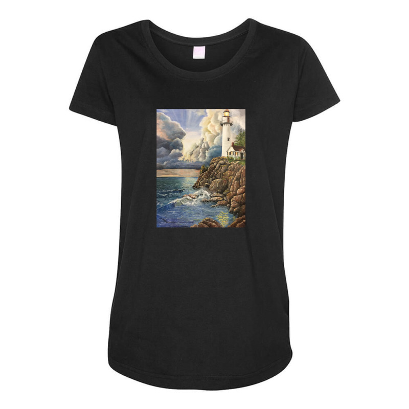 The Light House Maternity Scoop Neck T-shirt by jsomedumbstuff | Artistshot