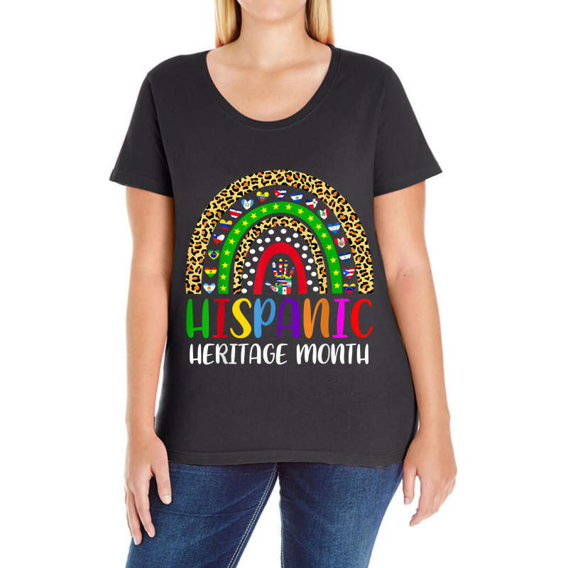 National Hispanic Heritage Month Rainbow All Countries Flags T Shirt Ladies Curvy T-Shirt by Hana237 | Artistshot