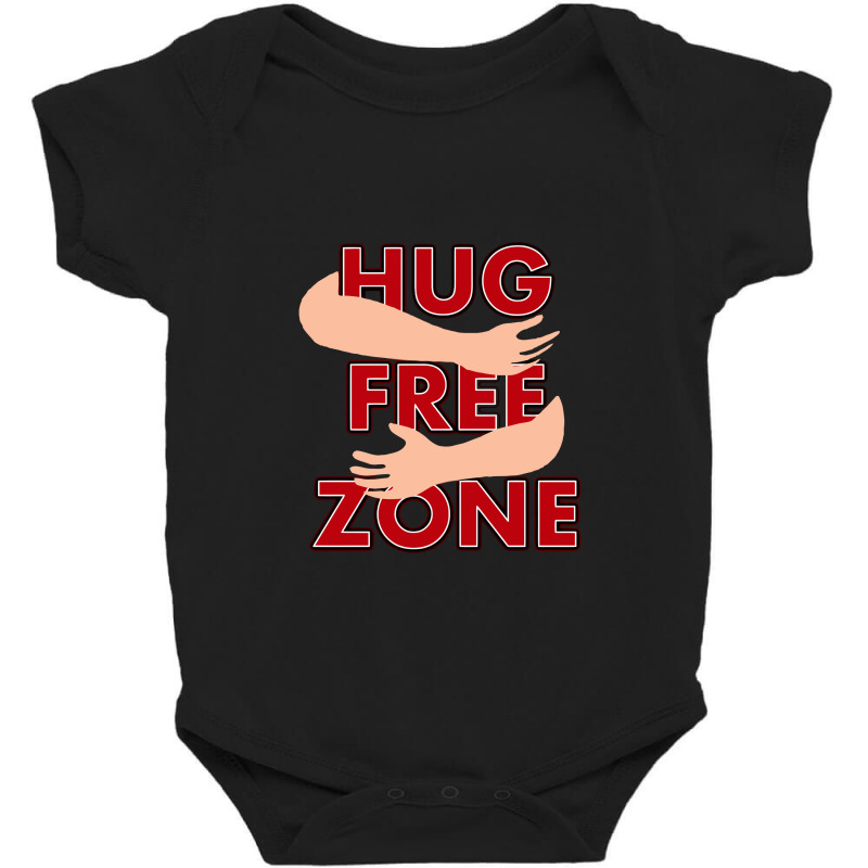 Hug Free Zone   Social Distancing Funny Baby Bodysuit by liebegrafik | Artistshot