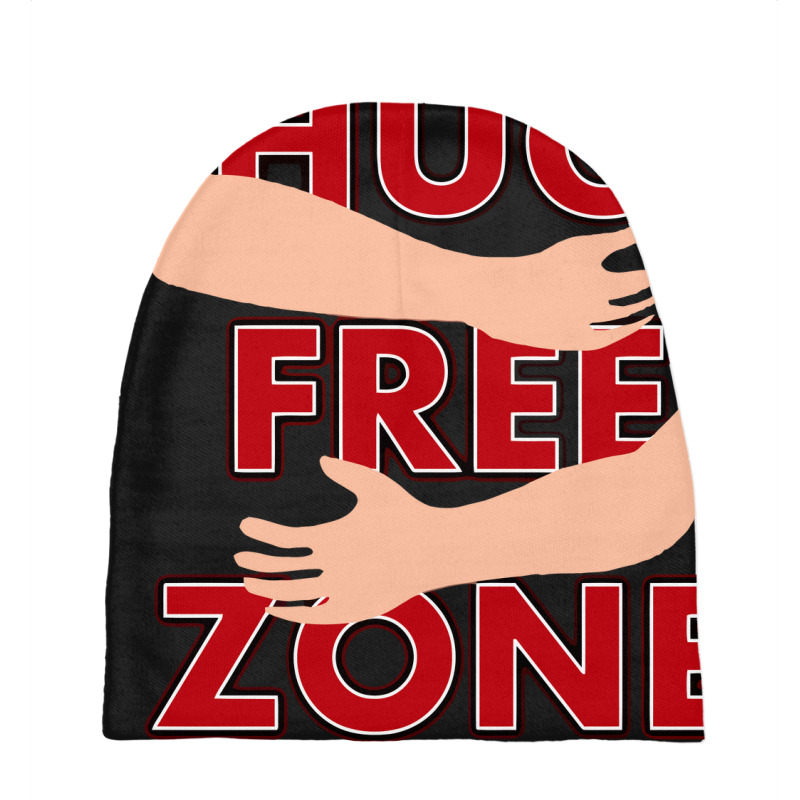 Hug Free Zone   Social Distancing Funny Baby Beanies by liebegrafik | Artistshot