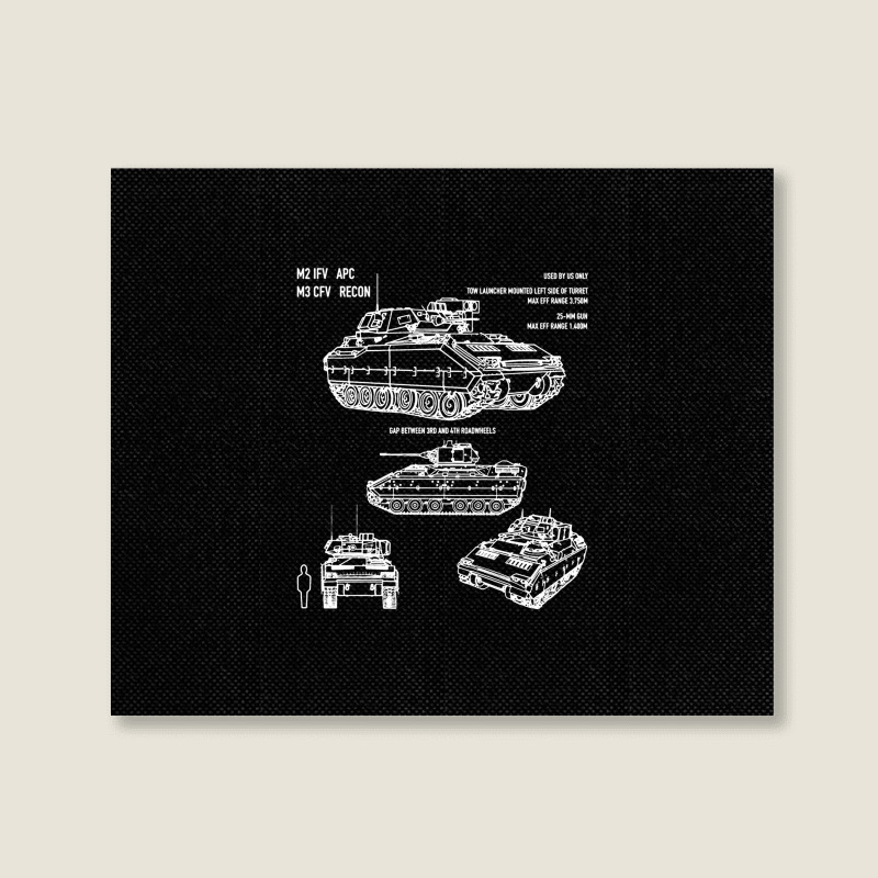 M2 Bradley Ifv M3 Cfv Us Army Recon Blueprint Landscape Canvas Print by naeshastores | Artistshot