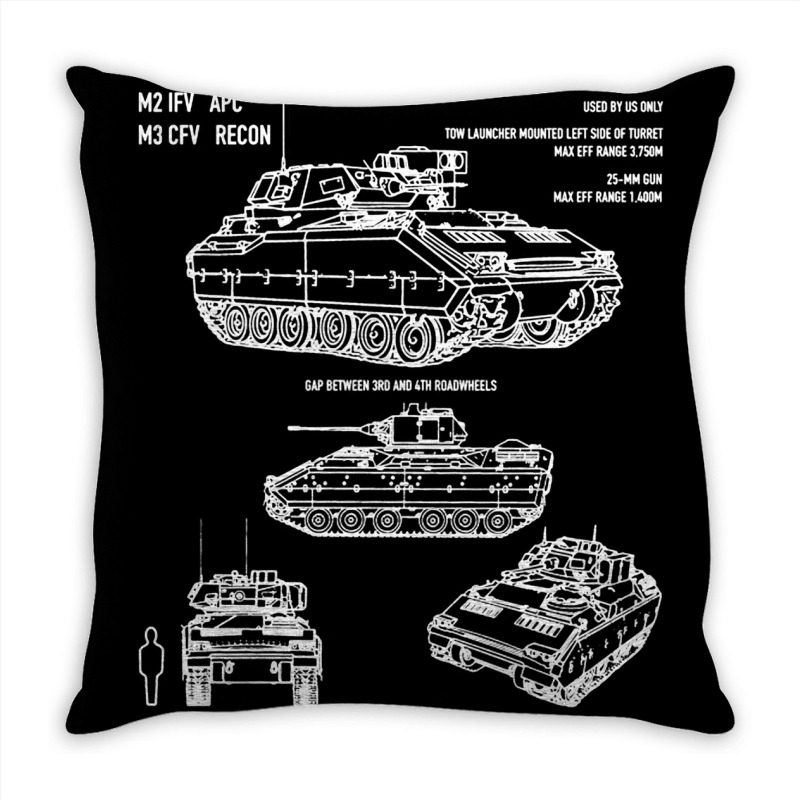 M2 Bradley Ifv M3 Cfv Us Army Recon Blueprint Throw Pillow by naeshastores | Artistshot