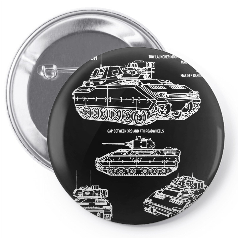 M2 Bradley Ifv M3 Cfv Us Army Recon Blueprint Pin-back button by naeshastores | Artistshot