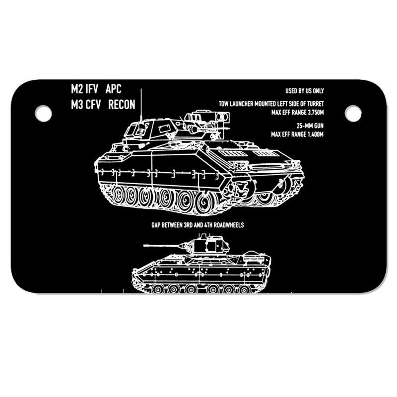 M2 Bradley Ifv M3 Cfv Us Army Recon Blueprint Motorcycle License Plate by naeshastores | Artistshot