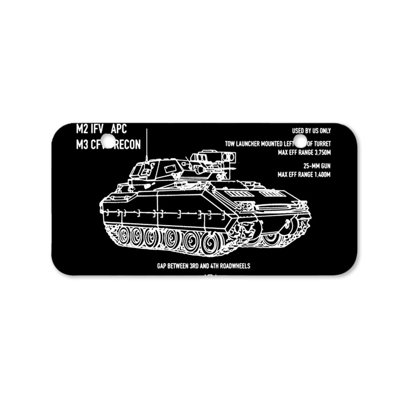 M2 Bradley Ifv M3 Cfv Us Army Recon Blueprint Bicycle License Plate by naeshastores | Artistshot