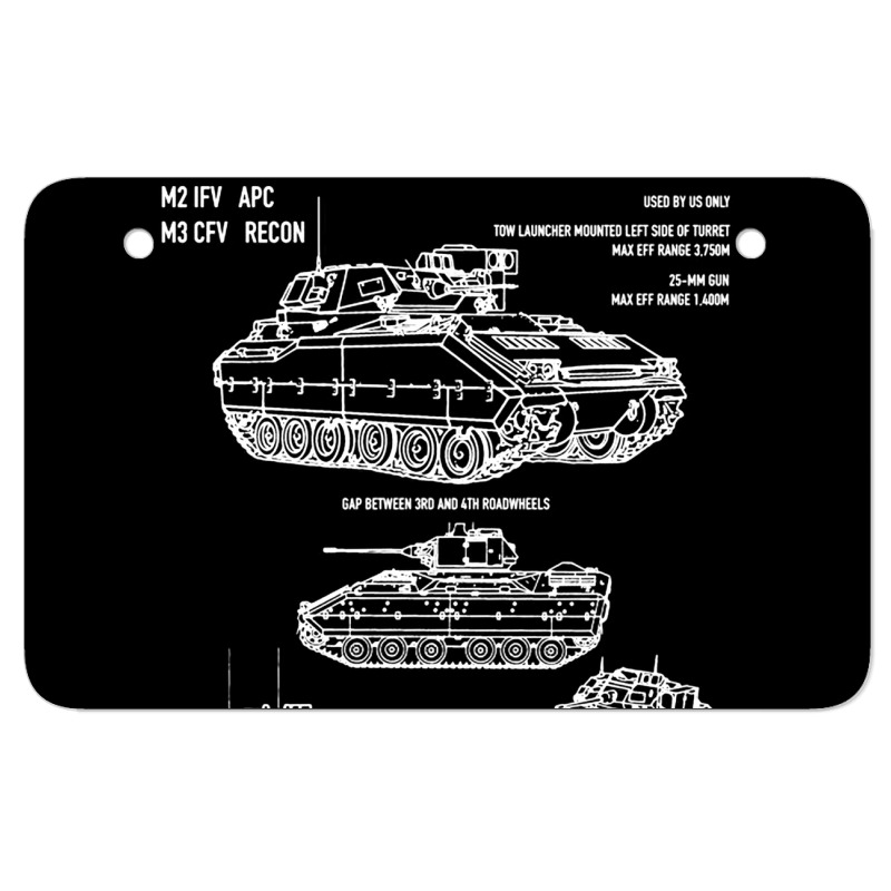 M2 Bradley Ifv M3 Cfv Us Army Recon Blueprint ATV License Plate by naeshastores | Artistshot