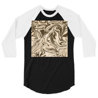 Cream Chocolate Abstract Marble 3/4 Sleeve Shirt | Artistshot