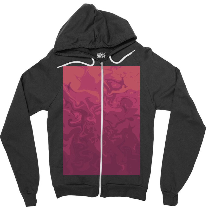 Dark Pink Swirls   Marble Zipper Hoodie | Artistshot