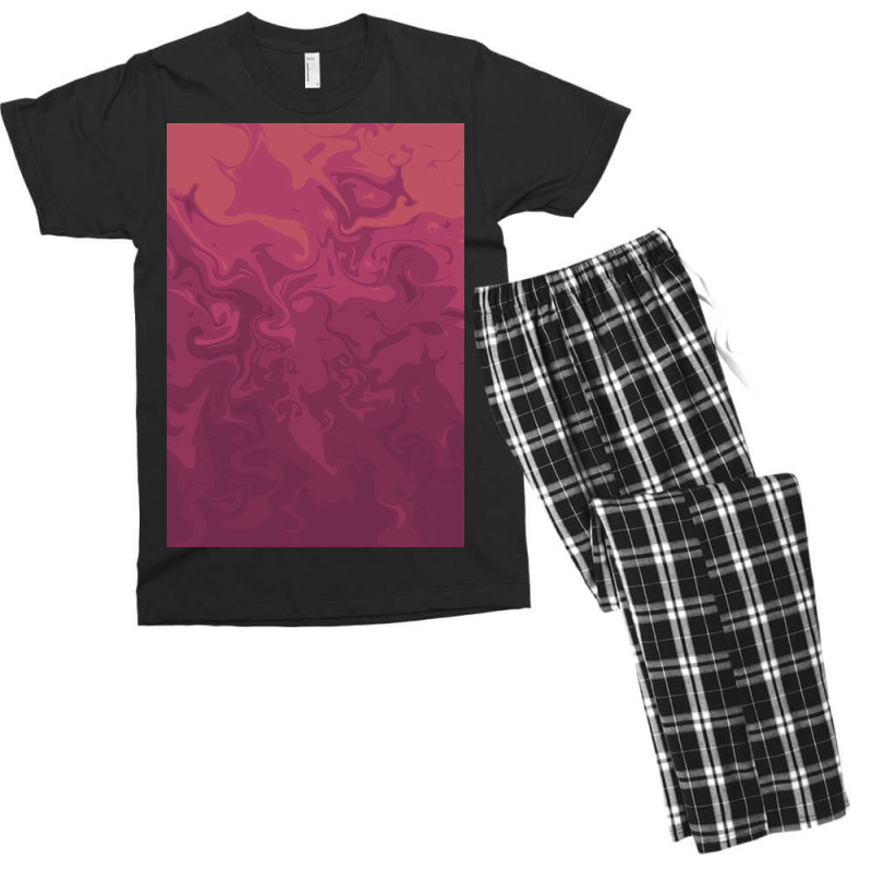 Dark Pink Swirls   Marble Men's T-shirt Pajama Set | Artistshot