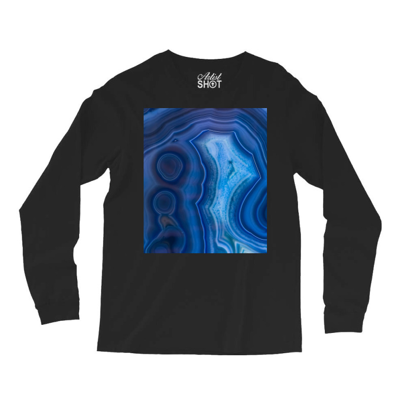 Deep Blue Lagoon Agate Canvas Long Sleeve Shirts | Artistshot