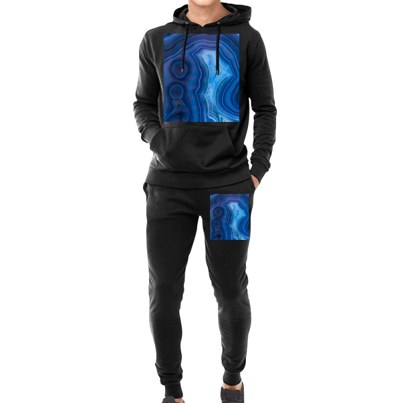 Deep Blue Lagoon Agate Canvas Hoodie & Jogger Set | Artistshot