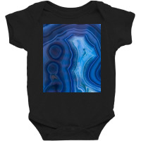 Deep Blue Lagoon Agate Canvas Baby Bodysuit | Artistshot