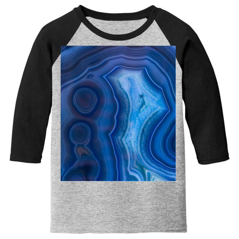 Deep Blue Lagoon Agate Canvas Youth 3/4 Sleeve | Artistshot