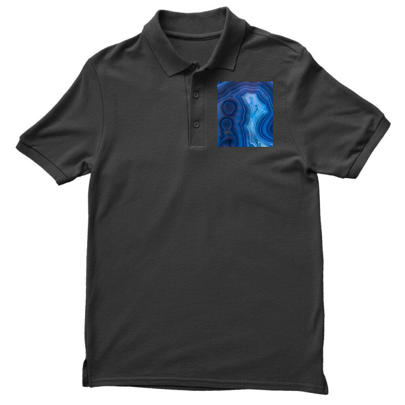 Deep Blue Lagoon Agate Canvas Men's Polo Shirt | Artistshot