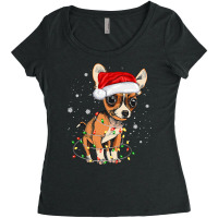 Chihuahua Dog Tree Christmas Light Xmas Pajama Matching 358 Women's Triblend Scoop T-shirt | Artistshot