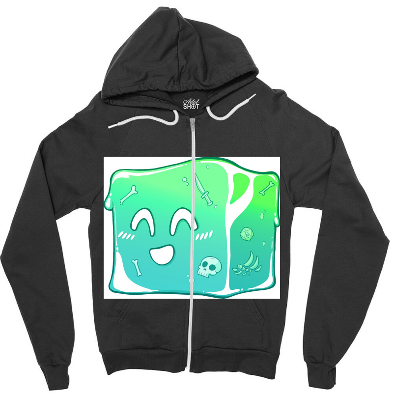 Giggly Gelatinous Cube  - Cute D&d Adventures Zipper Hoodie | Artistshot