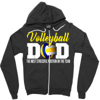 Volleyball Dad The Most Stressful Position Happy Fathers Day T Shirt Zipper Hoodie | Artistshot