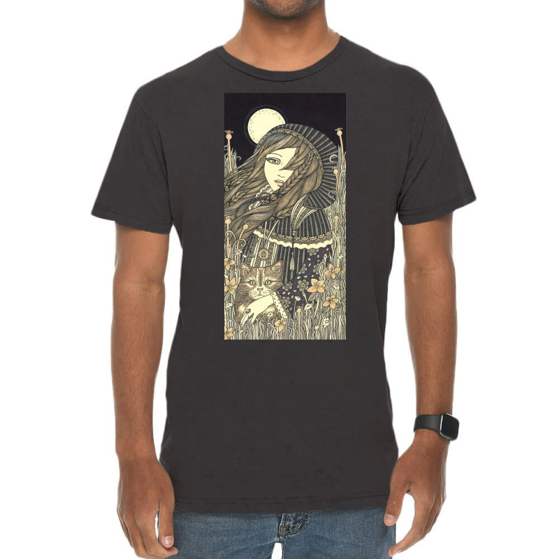 Cat Girl Vintage T-shirt | Artistshot