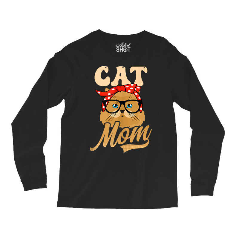 Bandana Cat Mom Design Persian Cat Art Character Long Sleeve Shirts | Artistshot