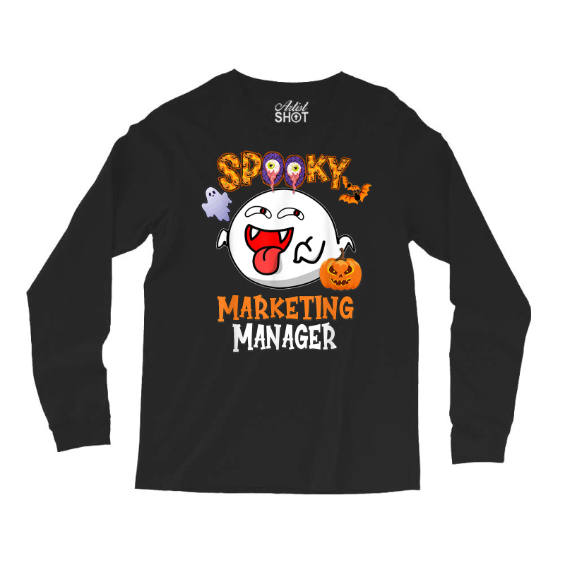 Boo Halloween Costume Spooky Marketing Manager T Shirt Long Sleeve Shirts by dubrayhecallezhd | Artistshot