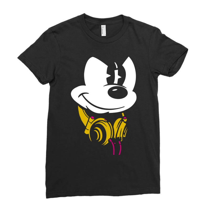 Mouse Headphones Ladies Fitted T-Shirt by AllStar | Artistshot