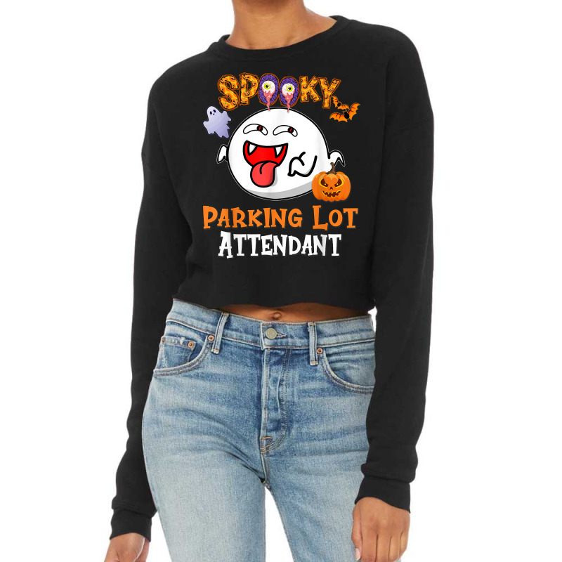 Boo Halloween Costume Spooky Parking Lot Attendant T Shirt Cropped Sweater by riogasehzilahiy | Artistshot